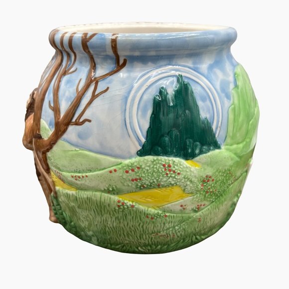 Treasure Craft Wizard of Oz Cookie Jar Only Circa 2000 3D Scarecrow Lion Tin Man - Picture 5 of 16